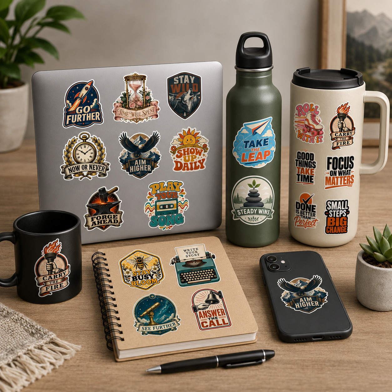 Premium Motivational Stickers digital sticker pack preview