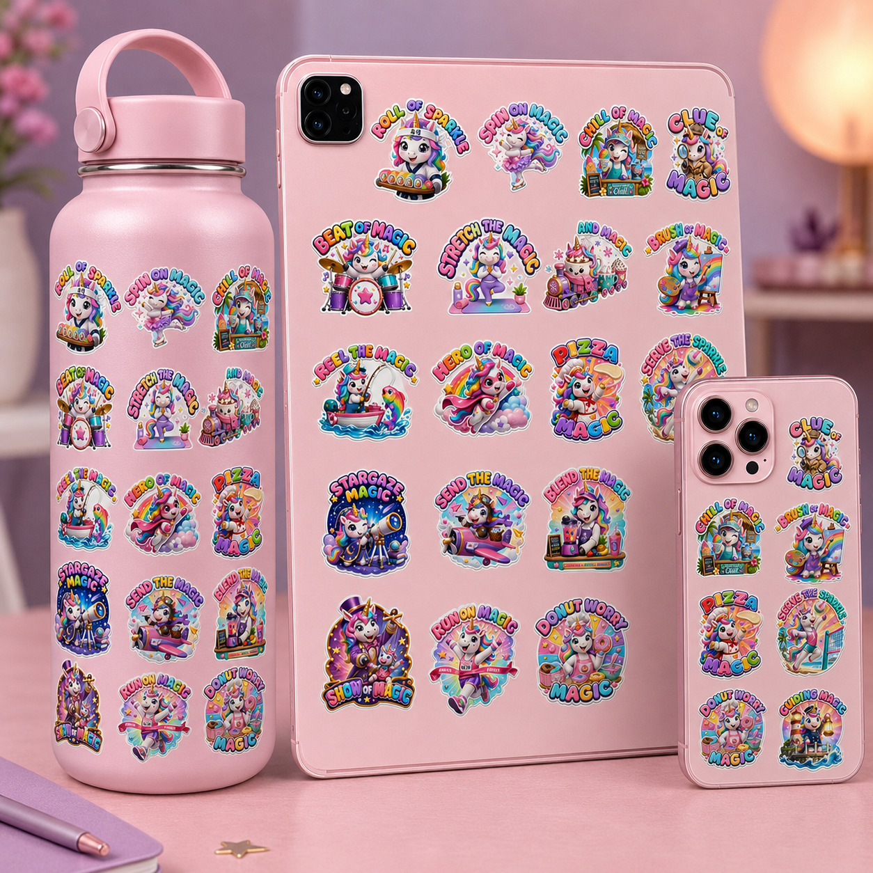Premium Unicorn Sticker Collection digital sticker pack preview
